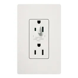 Lutron Claro 15A Tamper Resistant Receptacle - Half Dimming - Snow