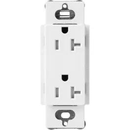 Lutron Claro 20A Tamper Resistant Receptacle - Snow