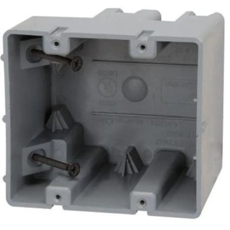 Switch/Outlet Box, 2-Gang, 3-1/4" Deep, Non-Metallic