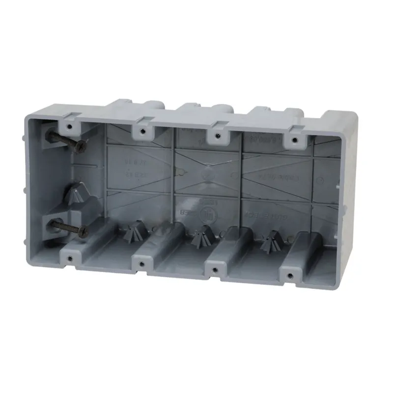Switch/Outlet Box, 4-Gang, 3-1/4" Deep, Non-Metallic