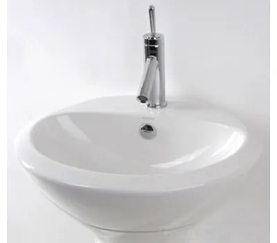 MANSFIELD 311100000 Enso 21-1/2 x 19-1/2 x 7-1/4 in. Oval Pedestal Sink Top, White