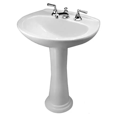 Mansfield MA2924WH Foxhill 292 Vitreous China 3-Hole Single-Bowl Oval Pedestal Lavatory Sink