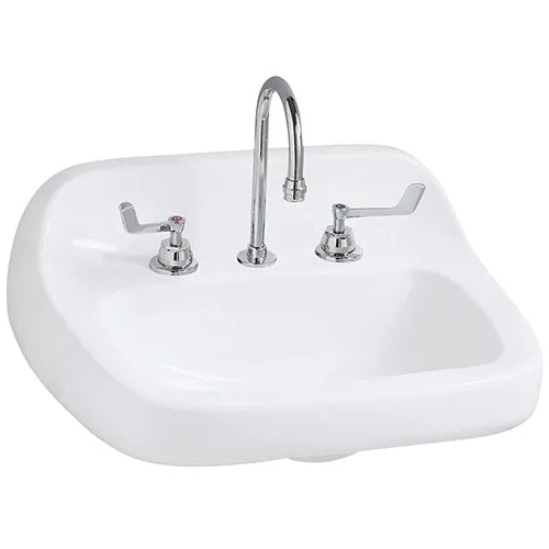 Mansfield MA2018HBNS4WH Grand Isle 22 in x 18-1/8 in Single-Bowl Wall Mount Lavatory Sink