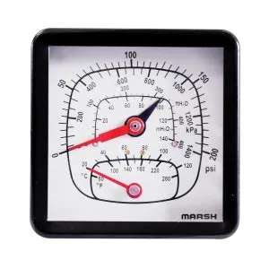 Marsh Bellofram Y22026 Tridicator 0-60 PSI