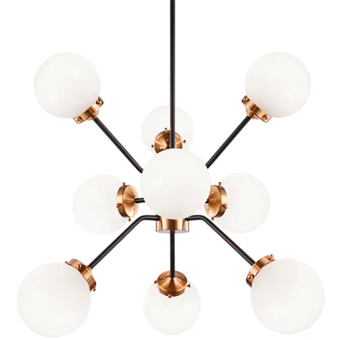 Maru 9 Light 28.25 inch Aged Gold Brass Chandelier Ceiling Light in Aged Gold Brass and Opal Glass