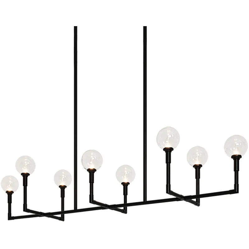 Candlestix 8 Light 18.13 inch Black Chandelier Ceiling Light in Black and Clear