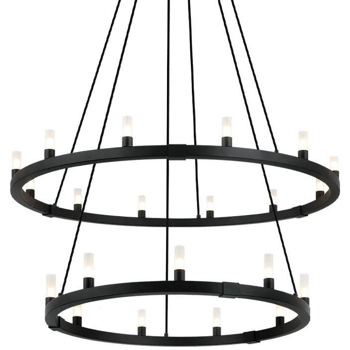 Cascadian 21 Light 39.38 inch Matte Black Chandelier Ceiling Light