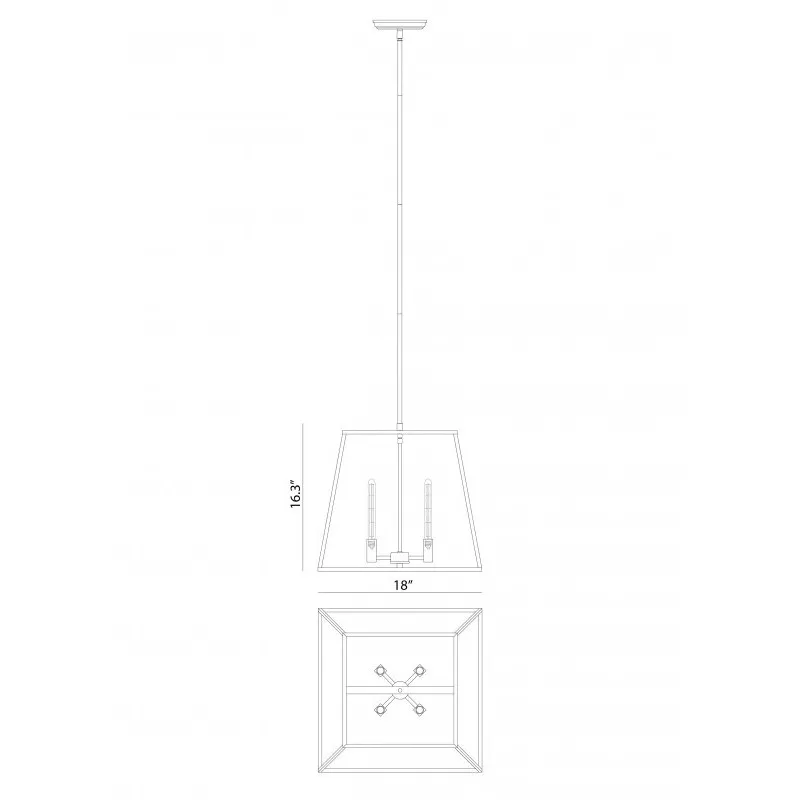 Candor 4 Light 18 inch Rusty Black Chandelier Ceiling Light