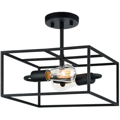 Candid 2 Light 12 inch Rusty Black Flush Mount Ceiling Light