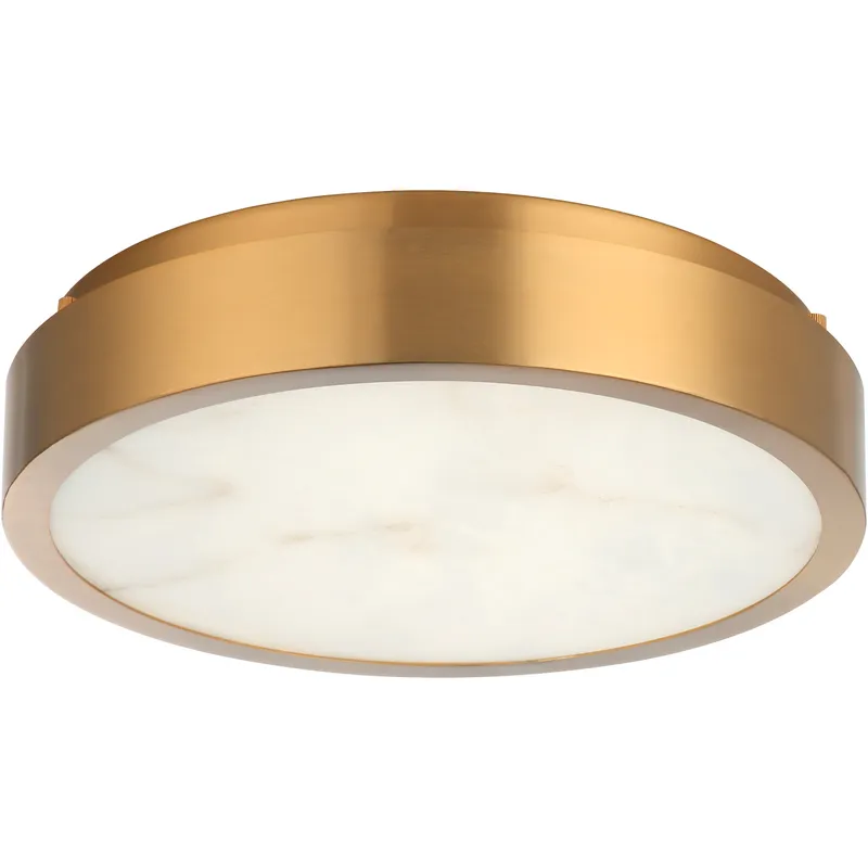Marblestone LED 11 inch Aged Gold Brass Flush Mount Ceiling Light