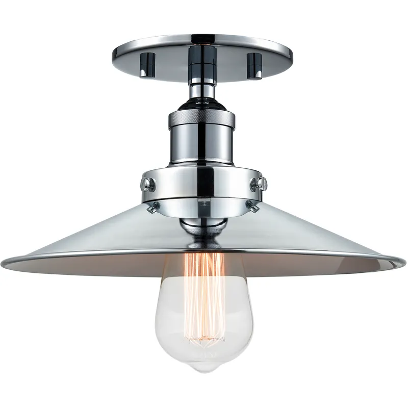 Bulstrode's Workshop 1 Light 10.25 inch Chrome Flush Mount Ceiling Light