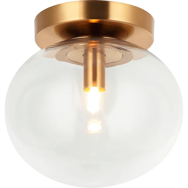 Bulbus LED 6.88 inch Aged Gold Brass Flush Mount Ceiling Light