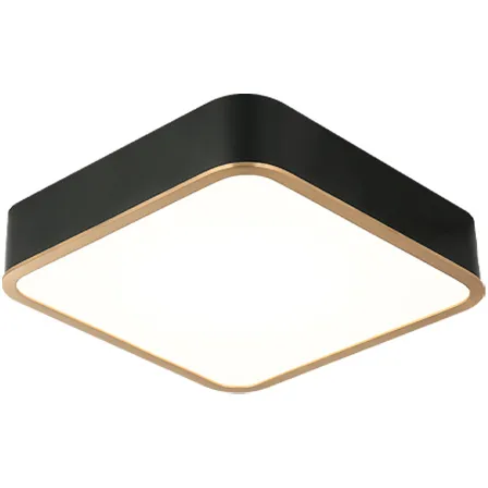 Ainslay LED 12 inch Black and Aged Gold Brass Flush Mount Ceiling Light