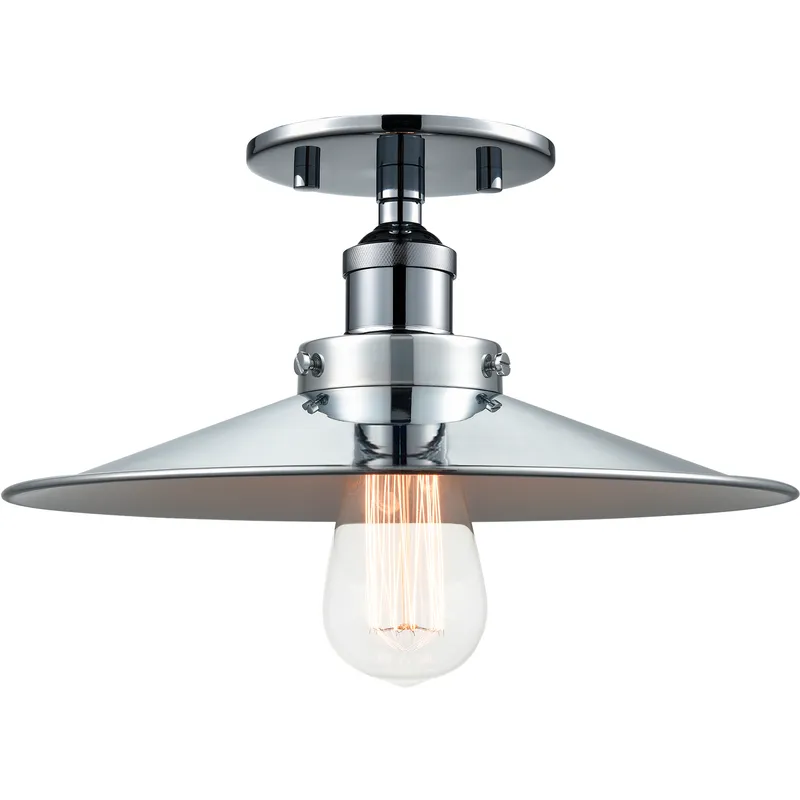 Bulstrode's Workshop 1 Light 11.75 inch Chrome Flush Mount Ceiling Light
