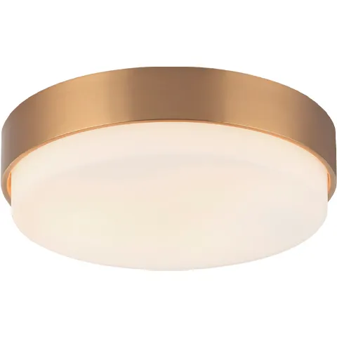 Quintz LED 14.5 inch Aged Gold Brass Flush Mount Ceiling Light