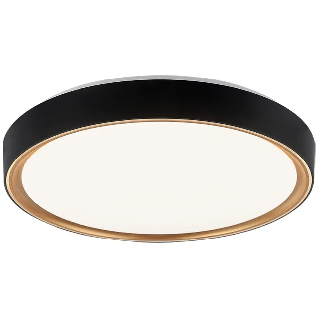 Alamus LED 19.13 inch Aged Gold Brass and Matte Black Flush Mount Ceiling Light