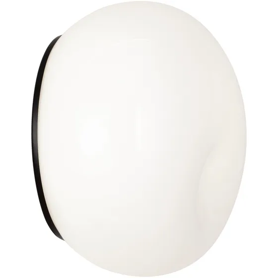 Gelasin 1 Light 10 inch Black Flush Mount Ceiling Light in Black and Opal Glass