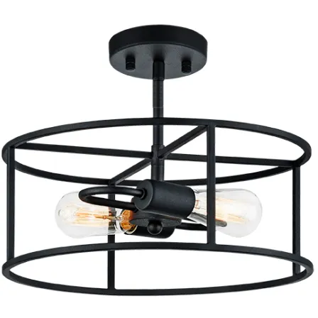 Candid 2 Light 14.25 inch Rusty Black Flush Mount Ceiling Light