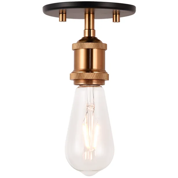 Bulstrode's Workshop 1 Light 4.75 inch Aged Gold Brass Flush Mount Ceiling Light