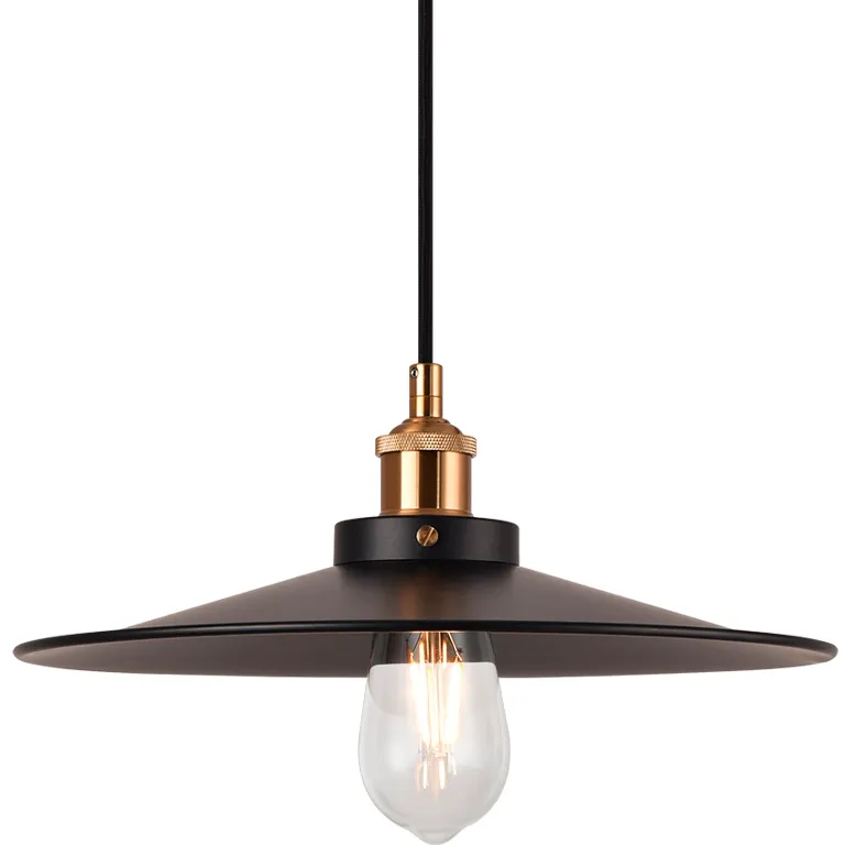 Bulstrode's Workshop 1 Light 14 inch Aged Gold Brass Pendant Ceiling Light in Aged Gold Brass and Black