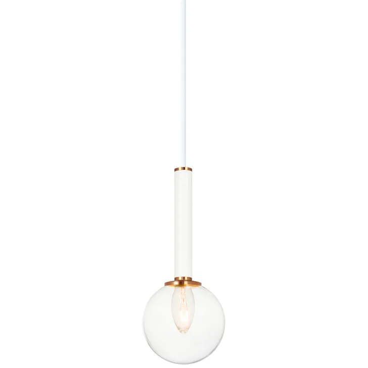 Stellar 1 Light 4.38 inch Aged Gold Brass Pendant Ceiling Light in Aged Gold Brass and Clear