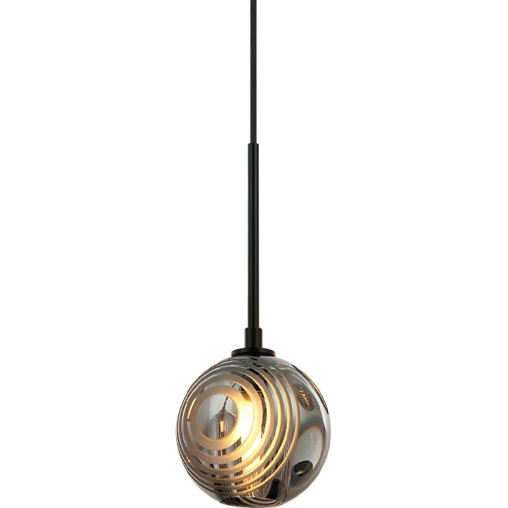 Jemyca 1 Light 4.75 inch Matte Black Pendant Ceiling Light in Matte Black and Smoke