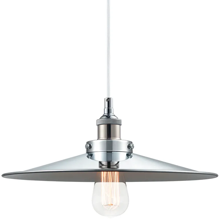 Bulstrode's Workshop 1 Light 14 inch Chrome Pendant Ceiling Light in Chrome and Chrome