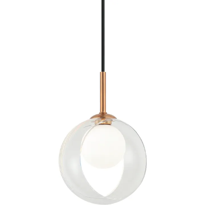 Delcia LED 3.13 inch Aged Gold Brass Pendant Ceiling Light in Aged Gold Brass and Clear