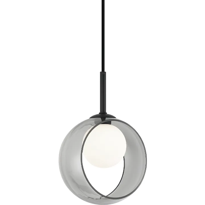 Delcia LED 3.13 inch Black Pendant Ceiling Light in Black and Smoke