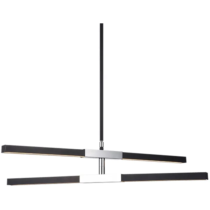 Lineare LED 1.25 inch Matte Black and Chrome Pendant Ceiling Light