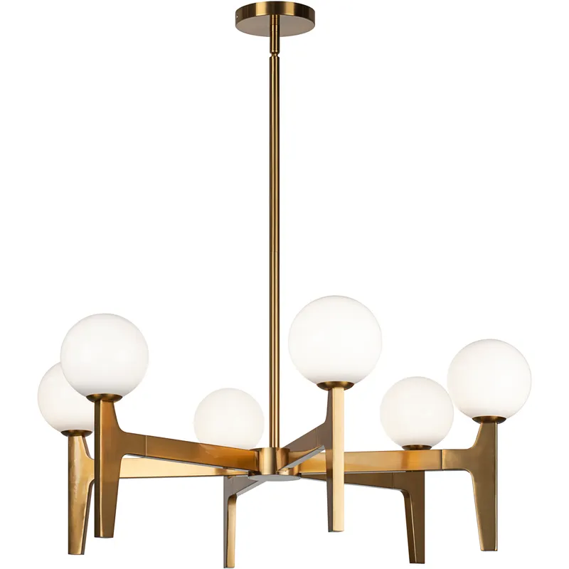 Scriben LED 29.88 inch Aged Gold Brass Pendant Ceiling Light