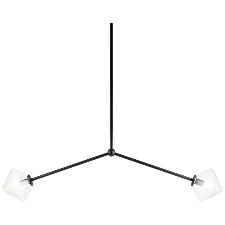 Novo 2 Light 6.25 inch Black Pendant Ceiling Light in Black and Clear