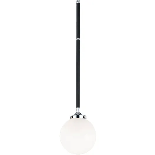 Particles 1 Light 5.88 inch Black and Chrome Pendant Ceiling Light in Chrome and Opal Glass