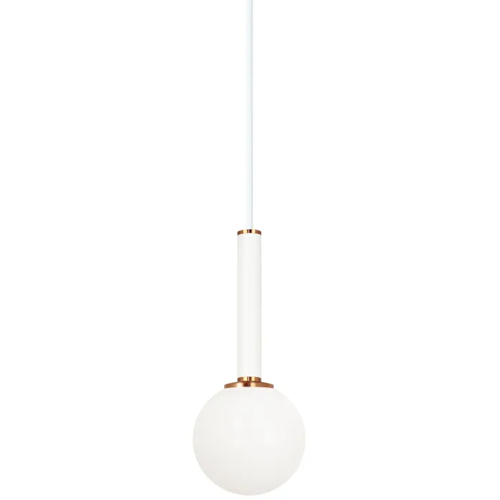 Stellar 1 Light 4.38 inch Aged Gold Brass Pendant Ceiling Light in Aged Gold Brass and Opal Glass
