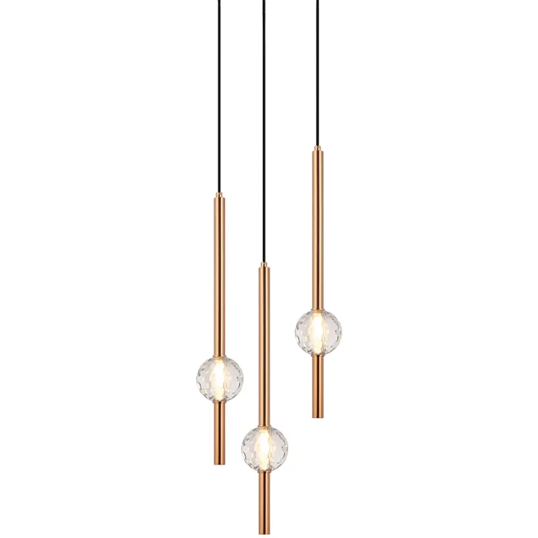 Windchimer LED 13.38 inch Aged Gold Brass Pendant Ceiling Light