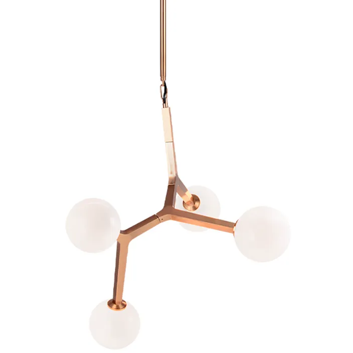 Rami 4 Light 23.5 inch Aged Gold Brass Pendant Ceiling Light in Aged Gold Brass and Opal Glass