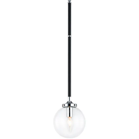 Particles 1 Light 5.88 inch Black and Chrome Pendant Ceiling Light in Chrome and Clear