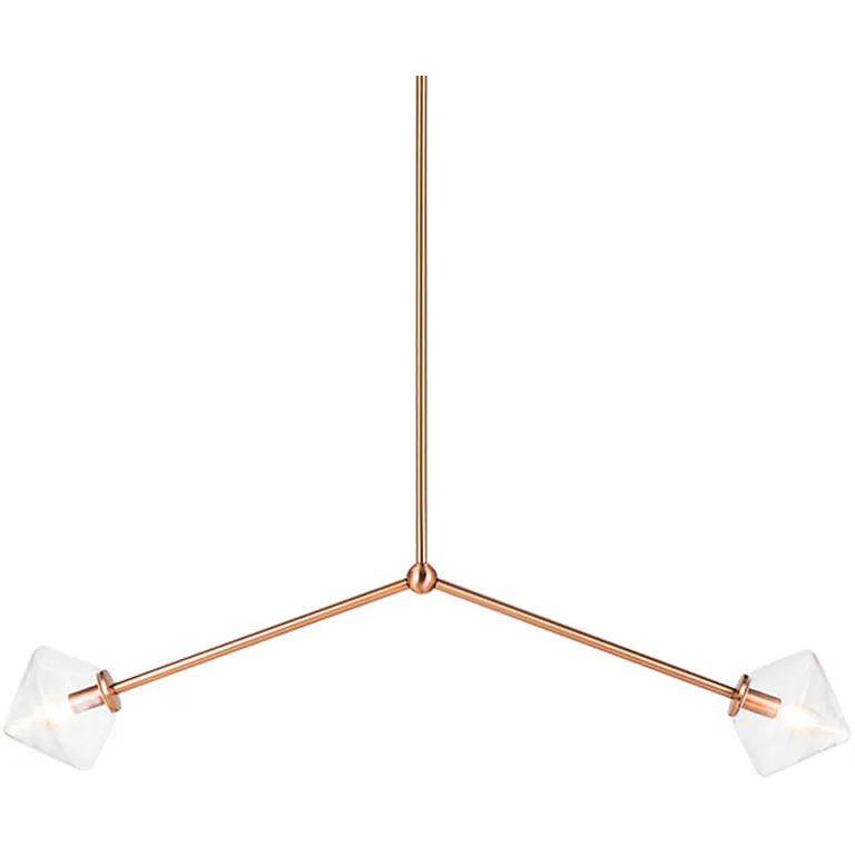 Novo 2 Light 6.25 inch Aged Gold Brass Pendant Ceiling Light in Aged Gold Brass and Clear