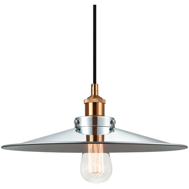 Bulstrode's Workshop 1 Light 14 inch Aged Gold Brass Pendant Ceiling Light in Aged Gold Brass and Chrome