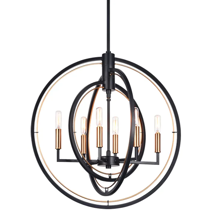 Odyssey 6 Light 22 inch Black Pendant Ceiling Light