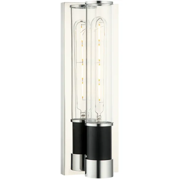 Tubo 1 Light 4.38 inch Matte Black and Chrome Wall Sconce Wall Light