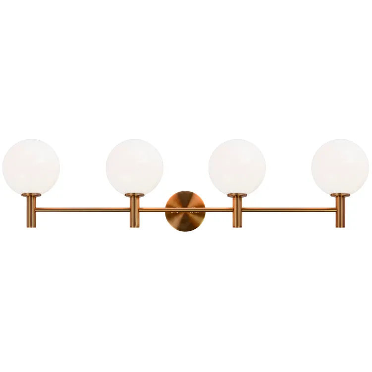 Cosmo 1 Light 36 inch Aged Gold Brass Wall Sconce Wall Light in Aged Gold Brass and Opal Glass