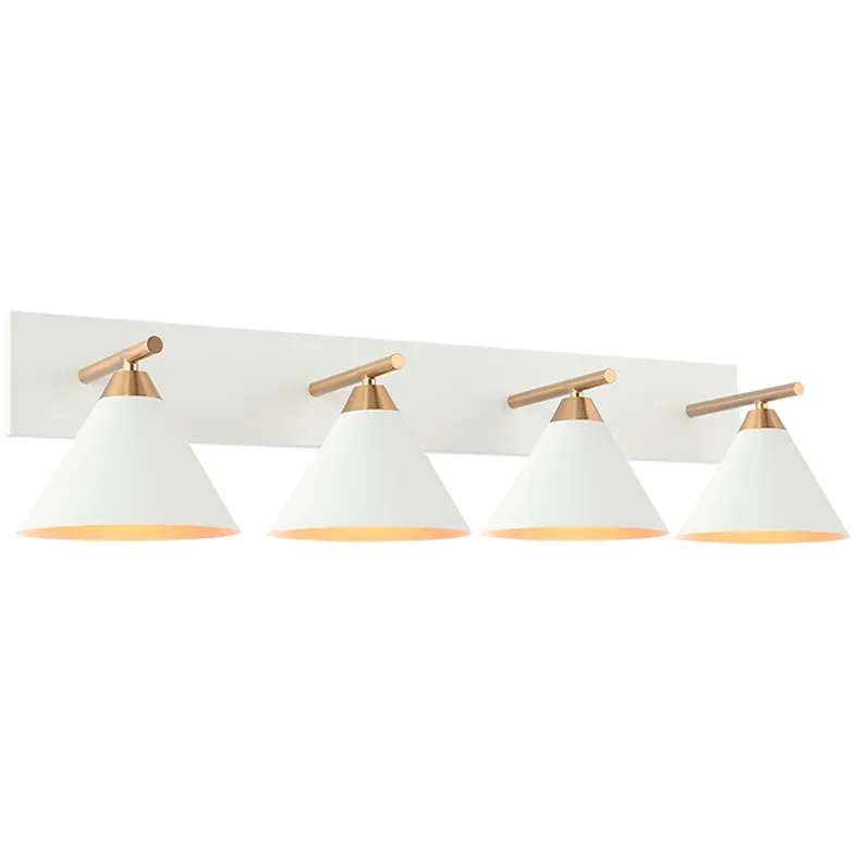 Bliss 4 Light 37.38 inch Aged Gold Brass and White Wall Sconce Wall Light