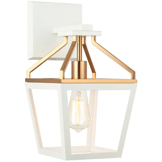 Mavonshire 1 Light 8 inch White and Aged Gold Brass Wall Sconce Wall Light