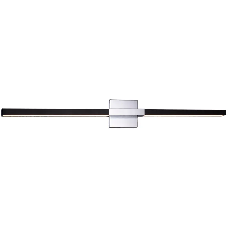 Lineare LED 35.88 inch Matte Black and Chrome Wall Sconce Wall Light