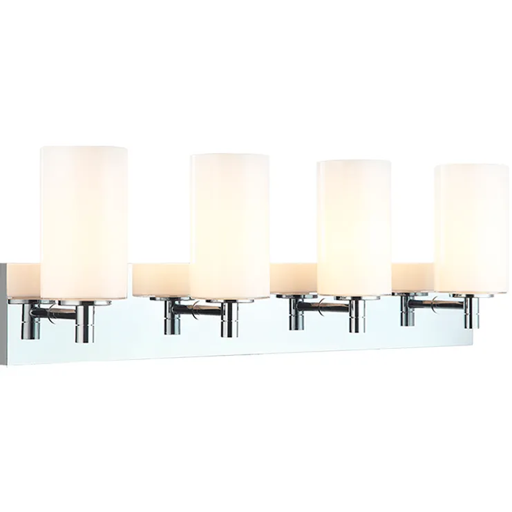 Candela 4 Light 29.13 inch Chrome Wall Sconce Wall Light in Chrome and Opal Glass