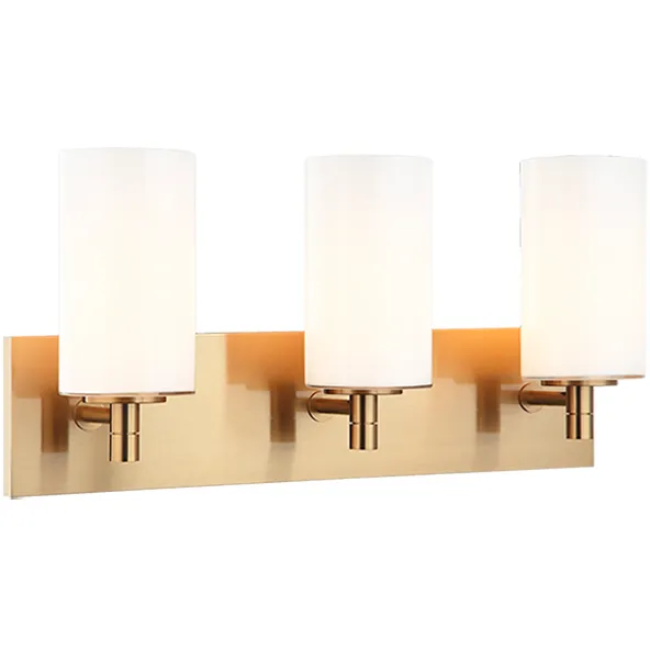 Candela 3 Light 20.88 inch Aged Gold Brass Wall Sconce Wall Light in Aged Gold Brass and Opal Glass