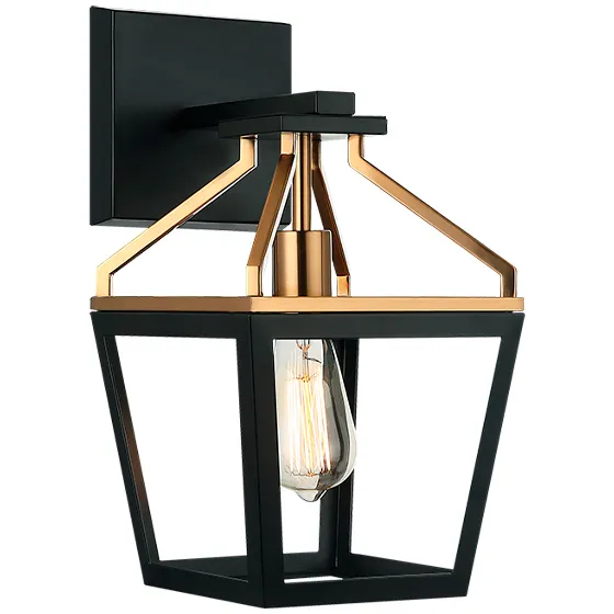 Mavonshire 1 Light 8 inch Black and Aged Gold Brass Wall Sconce Wall Light