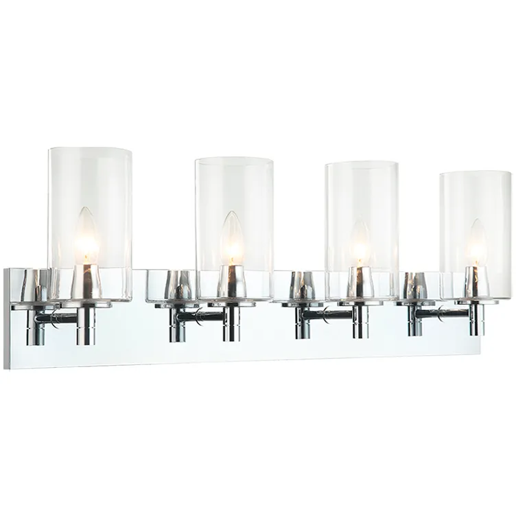 Candela 4 Light 29.13 inch Chrome Wall Sconce Wall Light in Chrome and Clear