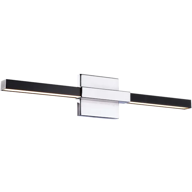 Lineare LED 21.75 inch Matte Black and Chrome Wall Sconce Wall Light